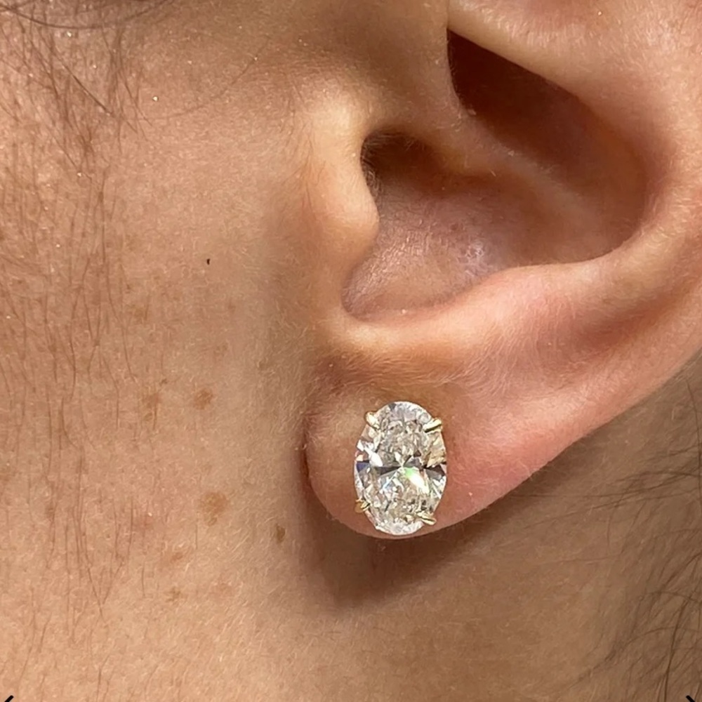 Harper Grace 18K Gold Over Sterling Silver Oval Stud Earrings